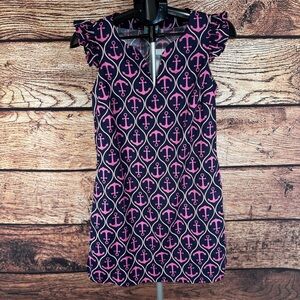 Haley & the Hound Anchor Print Cotton Cap Sleeve Dress NWT XS